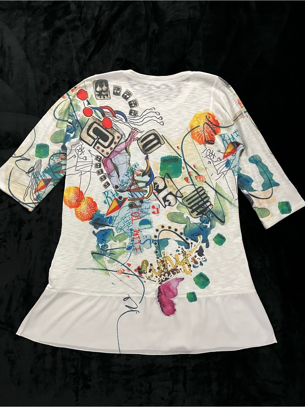 Inoah Abstract Graphic Print Tunic - Size L - Picture 4 of 5
